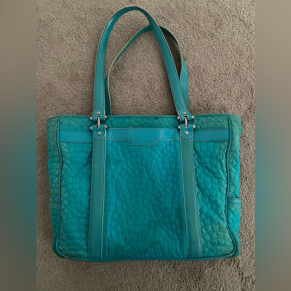 “Vera Bradley” Vintage Tote Bag- 15”x12”x3” Turquoise